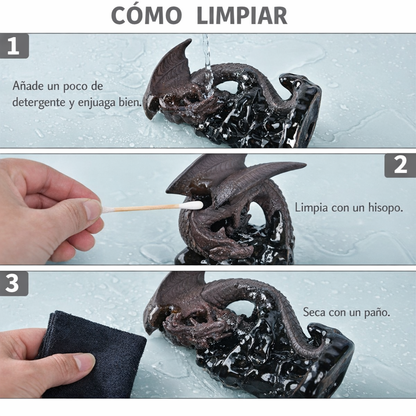 Escultura de Dragón de Humo Relajante