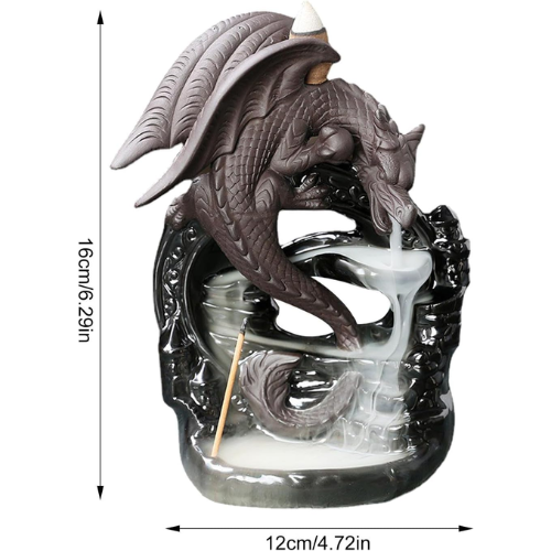Escultura de Dragón de Humo Relajante